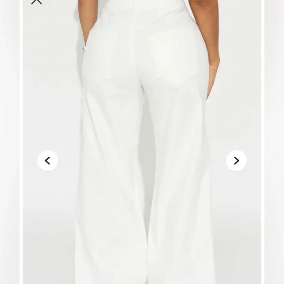 NEW Fashion Nova High Waist Wide Leg Jeans Medium Stretch White Size 9 or 29 - Picture 3 of 11